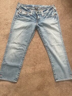 True Religion Women’s Light Wash Ankle Crop Jeans